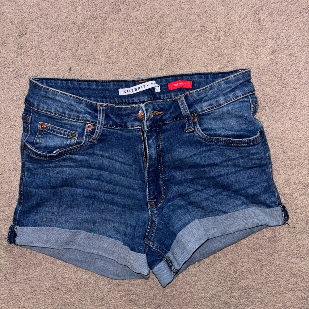 Celebrity Pink Blue Jean Shorts Classic Cut-Off Style
